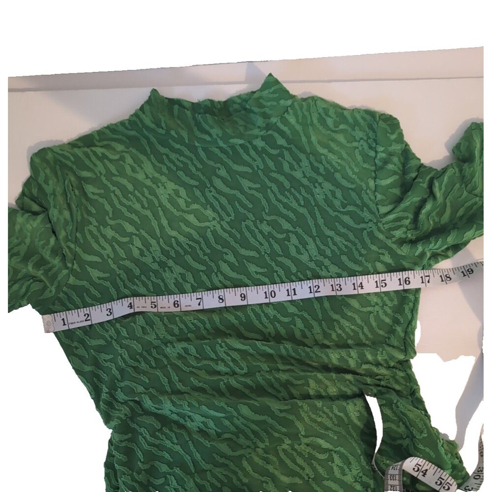 See-through Maxi Swimsuit Dress Cover-up Green Size M - Picture 4 of 6